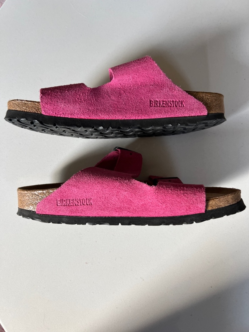 Birkenstock Pink Suede Double Buckle Sandals - Picture 5 of 5